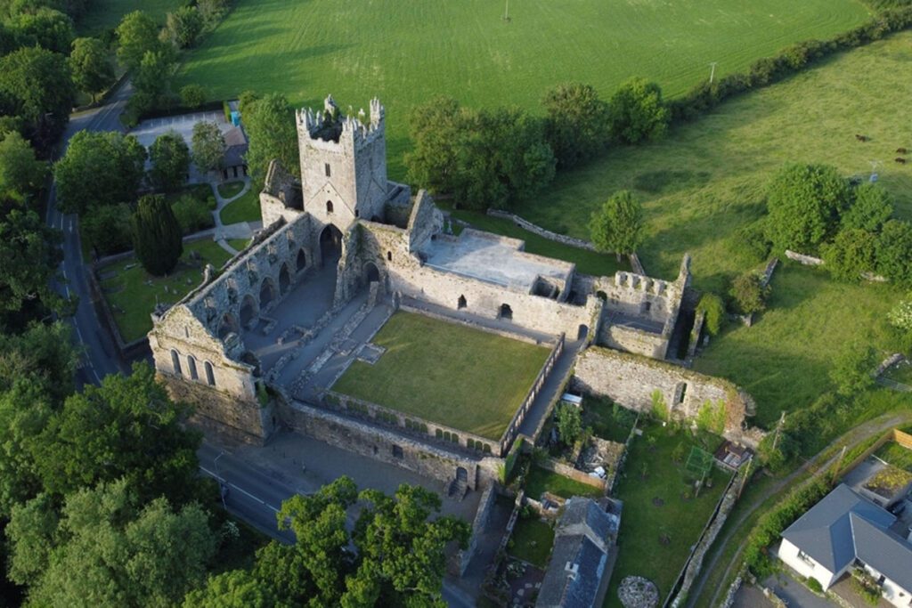 Aerial view of the ruins of Jerpoint Abbey