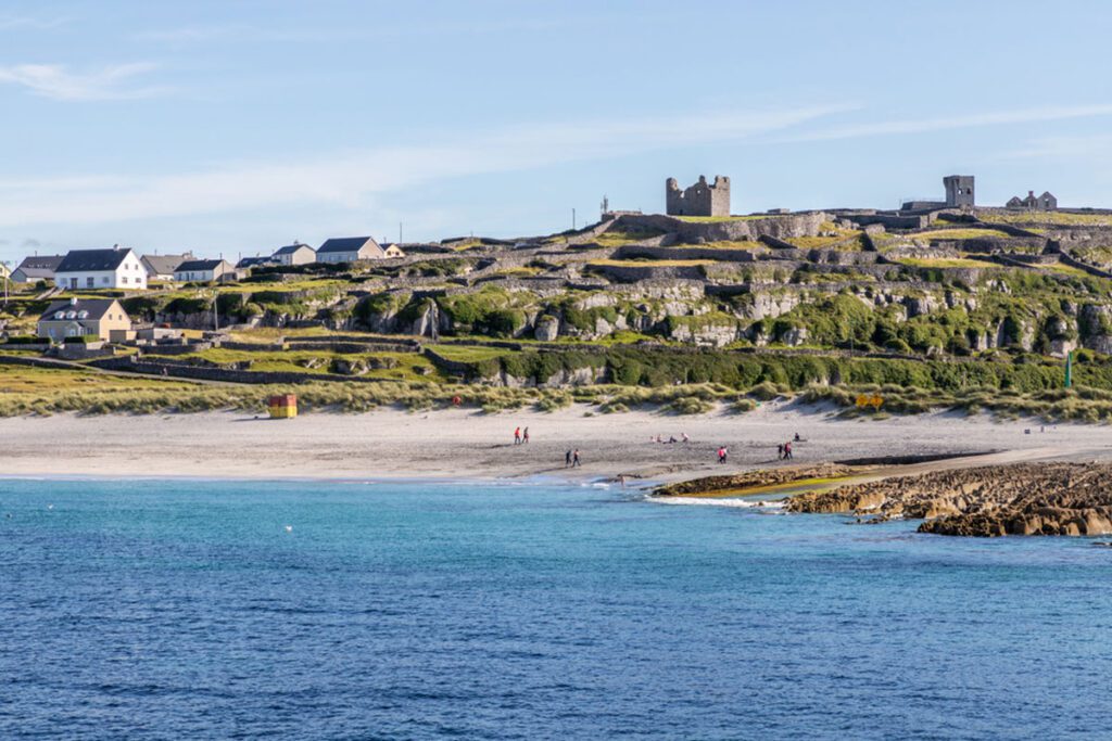 Beach and village in Inisheer island, Aran Islands, Galway